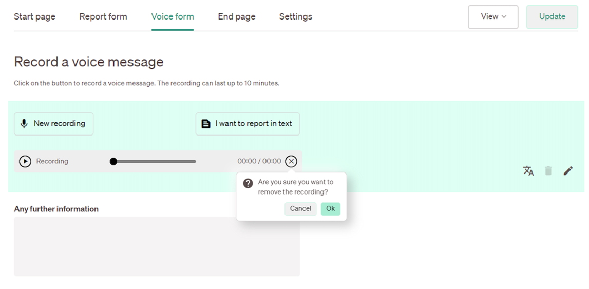 Record voice message.