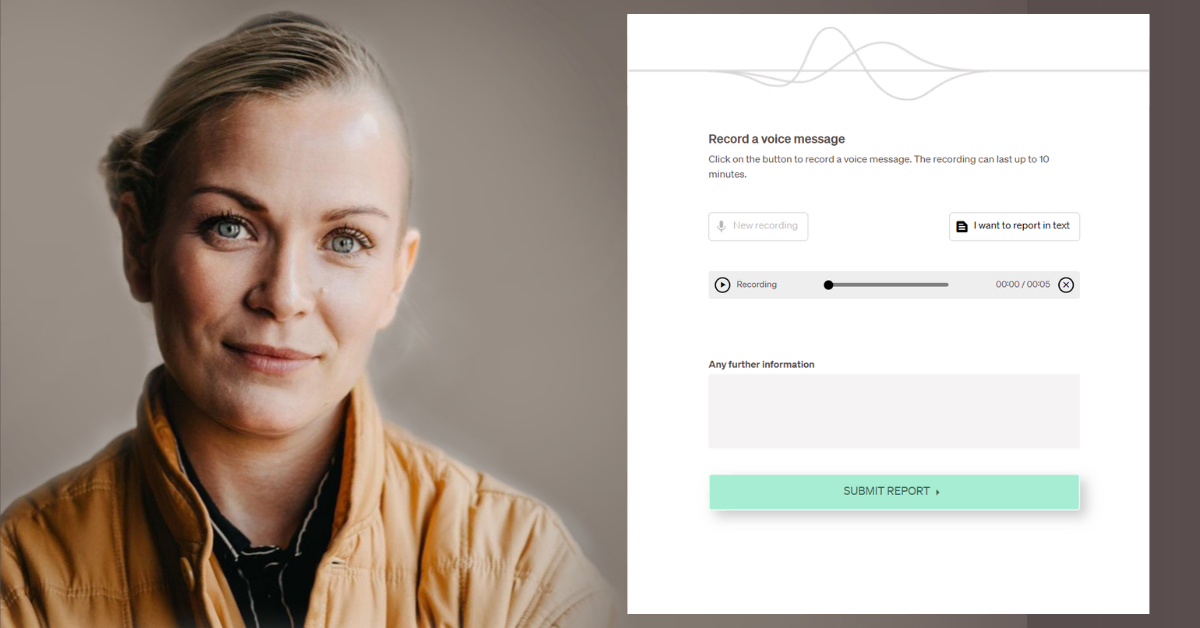 New Voice Message feature for whistleblowing - interview with Annelie Demred.